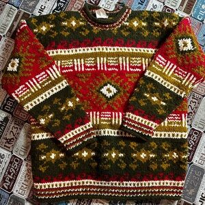 Men's Multicolor Western Patterned Sweater